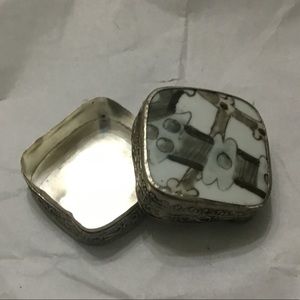 Gray ceramic trinket box